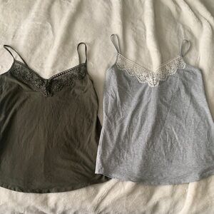 2 Embroidered trim cami set